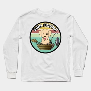 Cute retriever dog has gone fishing Long Sleeve T-Shirt